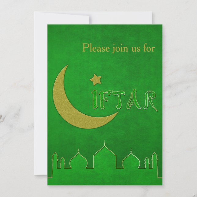Convite para Iftar - Mesquita Verde Dourada Eid Mu (Frente)