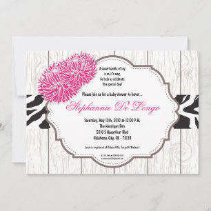 Convite para Impressão de Chá de fraldas Zebra c