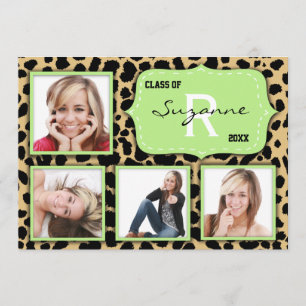 Convite Para Impressão De Leopard E Foto Do Parti