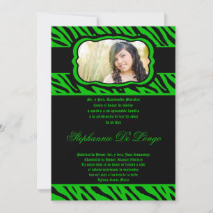 Convite para Impressão de Quinceanera de Zebra Ve