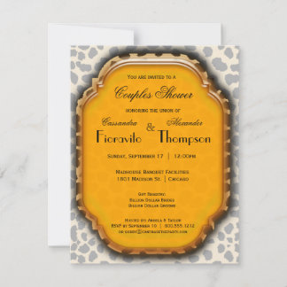 Convite Para Impressão Leopard E Destaque Amarelo