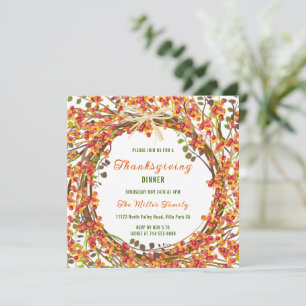 Convite para Janta de Ação de Graças do Autumn Wre