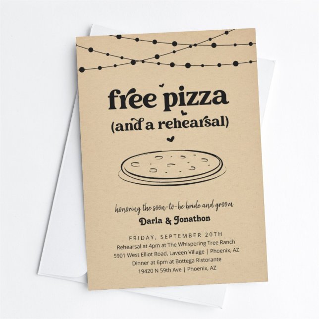 Convite para Janta de Casamento de Pizza Engraçado (Criador carregado)