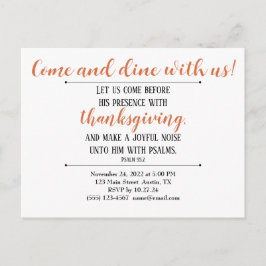 Convite para Jantar de Ação de Graças com Escritur