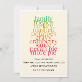 Convite para Jantar de Ação de Graças do Friendsgi