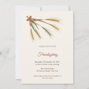 Convite para Jantar de Ação de Graças dos Amigos d