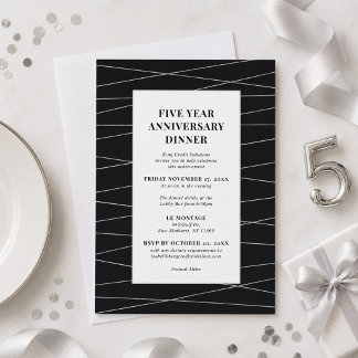 Convite para Jantar de Aniversário de Cinco Anos