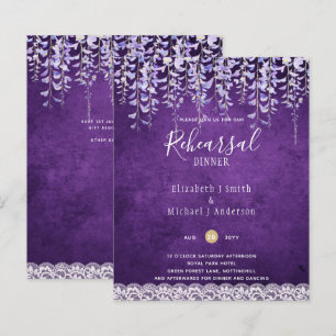 Convite para Jantar de Ensaio da Renda Floral de W