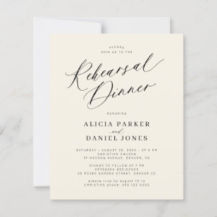 Convite para jantar de ensaio de casamento elegant