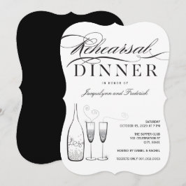 Convite para jantar de ensaio de Champagne de Prat