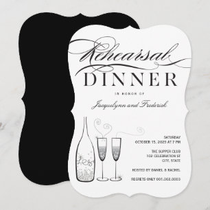 Convite para jantar de ensaio de Champagne de Prat