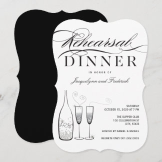 Convite para jantar de ensaio de Champagne de Prat