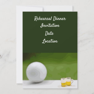 Convite para jantar de ensaio de golfe com bola e 