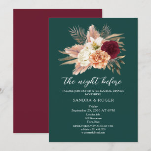 Convite para Jantar de Ensaio Floral Esmeralda