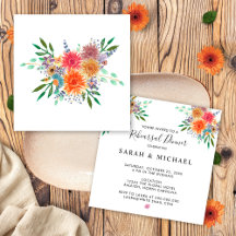 Convite para Jantar de Ensaios com Aquarela Floral