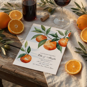 Convite para Jantar de Ensaios com Tema Citrus   M