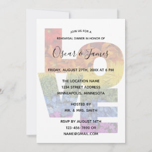 Convite para Jantar de Ensaios de Casamento de Mes