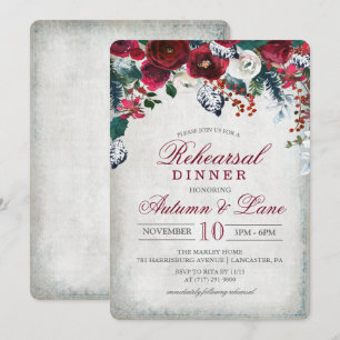 Convite para Jantar de Ensaios de Inverno Floral B
