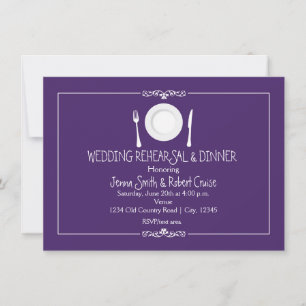 Convite para Jantar de Ensaios do Casamento Roxo