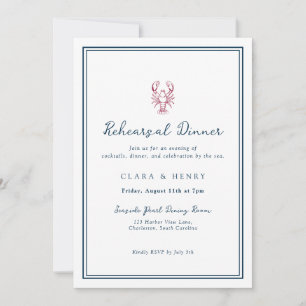 Convite para Jantar de Ensaios do Lagosta Elegante