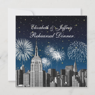 Convite para Jantar de Ensaios NYC ESB Skyline Blu