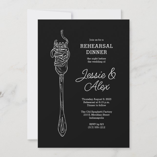 Convite para Jantar de Espaguete (Frente)