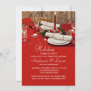 Convite para Jantar de Festa de Natal na Mesa de F