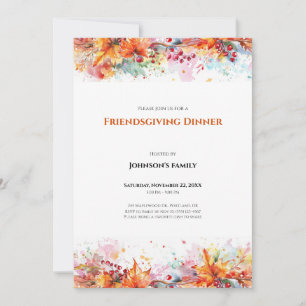 Convite para Jantar de Friendsgiving