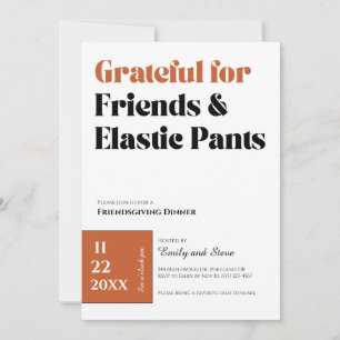 Convite para Jantar de Friendsgiving