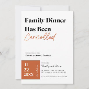 Convite para Jantar de Friendsgiving