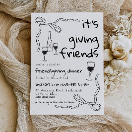 Convite para Jantar de Friendsgiving Caprichoso