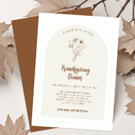 Convite para Jantar de Friendsgiving Floral Modern
