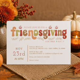 Convite para Jantar de Friendsgiving Retro