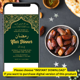 Convite para JANTAR DE IFTAR Festa de Iftar