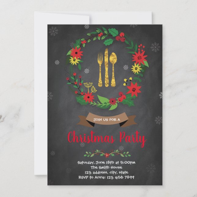 convite para jantar de Natal (Frente)