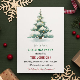 Convite para Jantar de Natal com Árvore Caprichosa