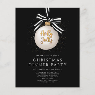 Convite para Jantar de Natal com Tema Black Gold d