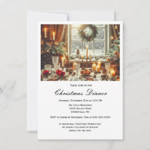 Convite para Jantar de Natal da Família Elegante