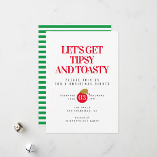Convite para Jantar de Natal Tipsy e Toasty