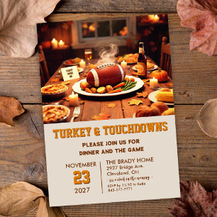 Convite para Jantar de Peru e Touchdowns