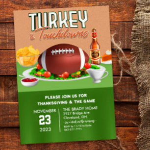 Convite para Jantar de Peru e Touchdowns