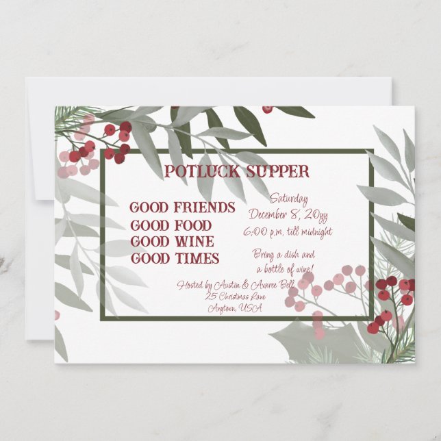 Convite para jantar de POTE de Natal (Frente)