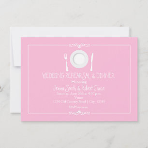 Convite para Jantar de Rehearsal de Casamento Rosa