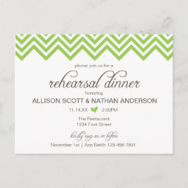 Convite para Jantar de Rehearsal do Chevron Verde
