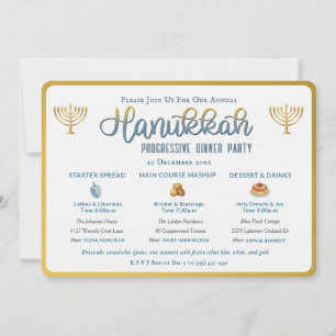 Convite para Jantar Progressivo de Hanukkah