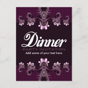 Convite para Jantar template Cartão-postal
