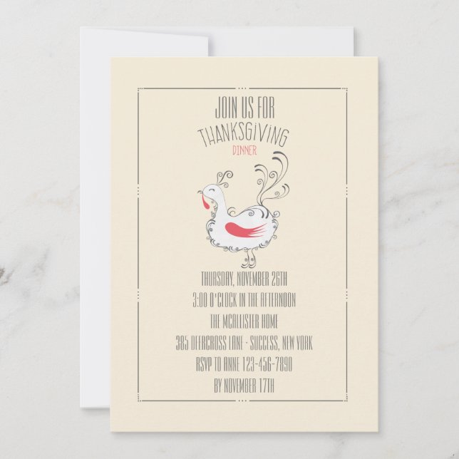 Convite para Janto de Ação de Graças (Frente)