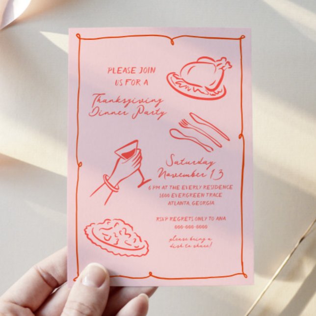 Convite para Janto de Ação de Graças Desenhado à M (Criador carregado)
