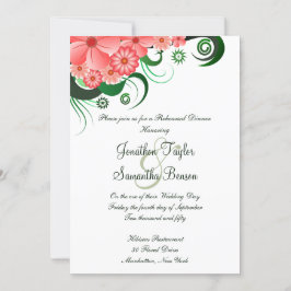 Convite para Janto de Casamento de Hibiscus Rosa