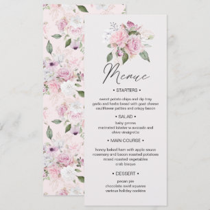 Convite para Janto de Casamento Floral de rosa Gar